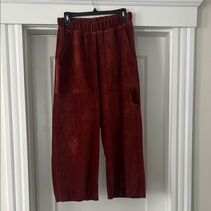 Red Wide-Leg Pants